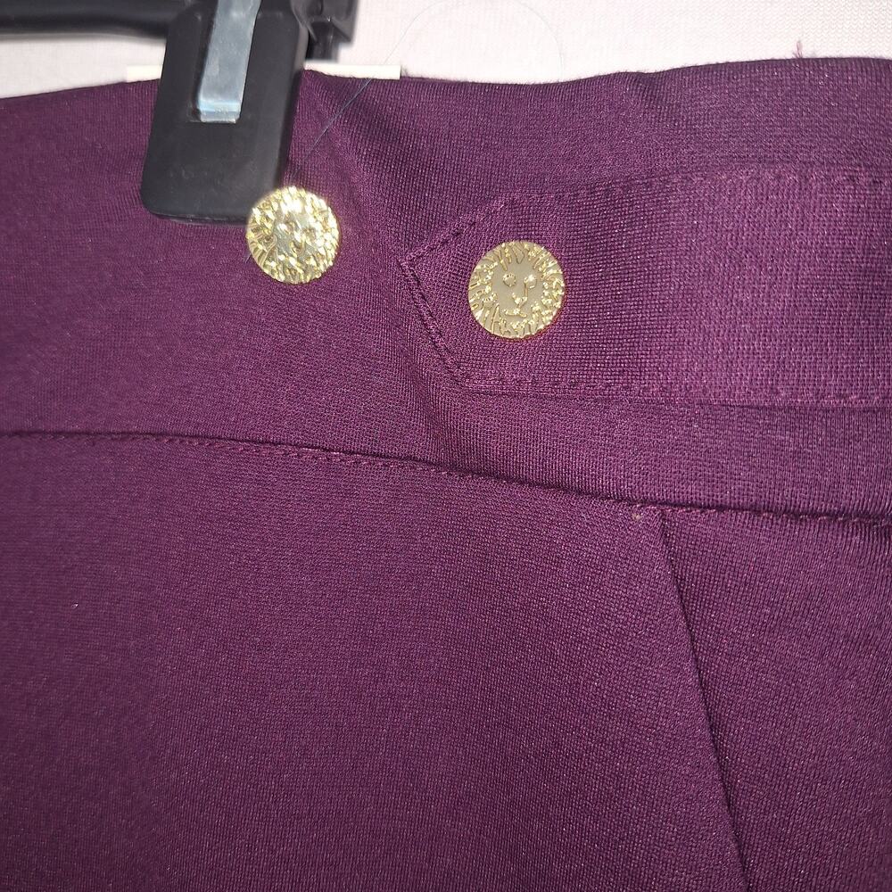 NWT Ann Klein Sz XL 16W Deep Plum Wide Leg Dress Pants Office Wear Comfy - Picture 3 of 9